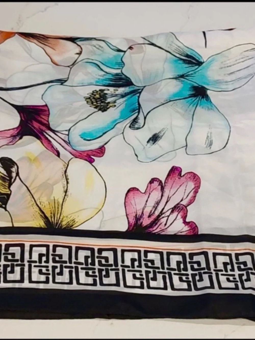 NWT Chico’s Square Floral Silky Scarf